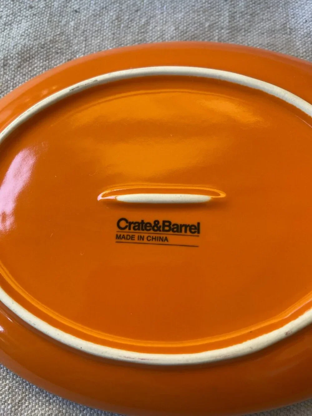 Crate & Barrel Ceramic Oval Egg-Shaped Appetizer Snack Plates - Set of 6